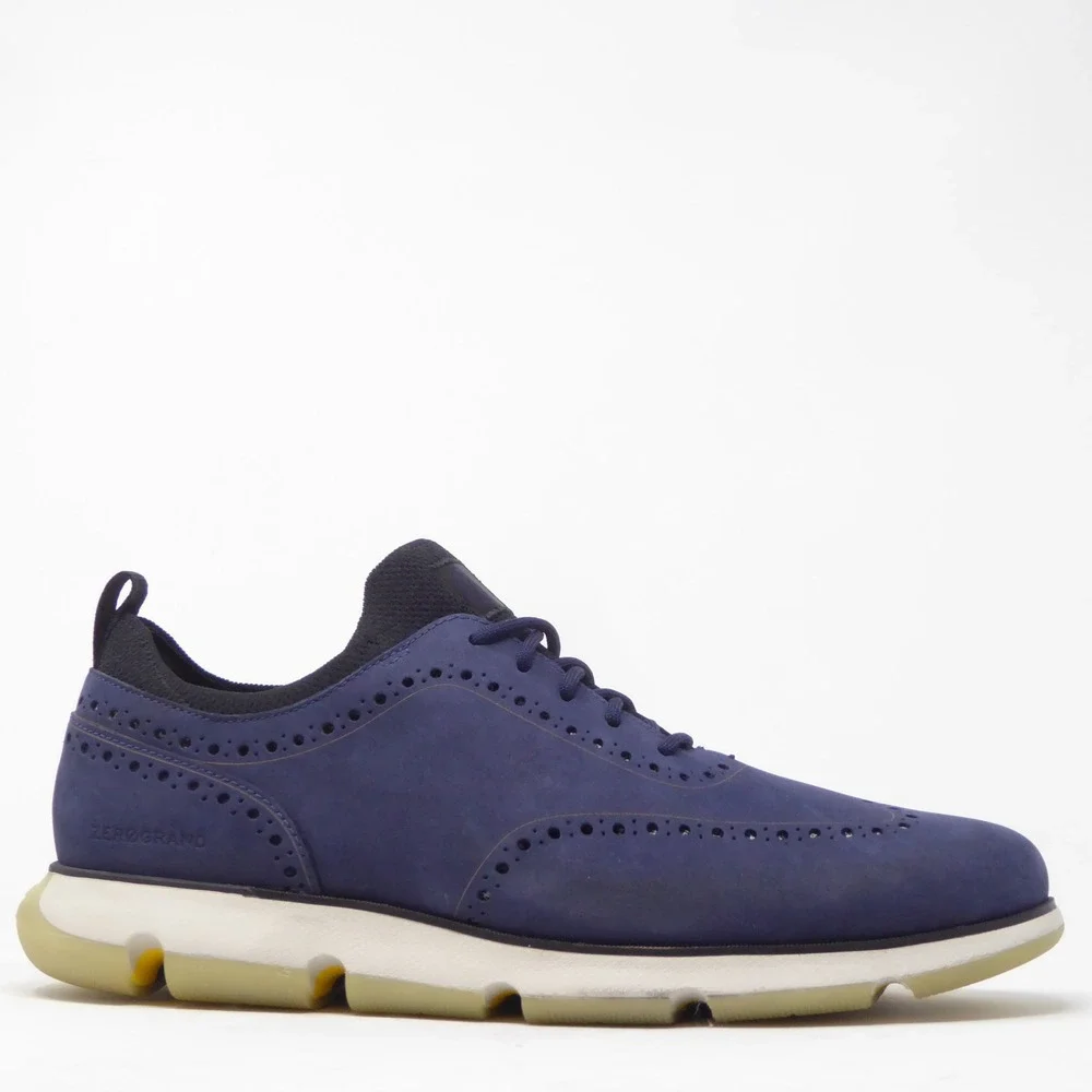 Cole Haan Mens 4.Zerogrand Wingtip Oxfords Blue Nubuck C31887 Size 13